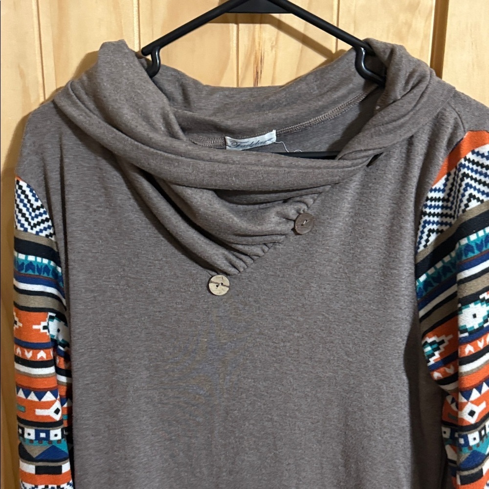 Faddare Women's Brown Tunic Top - Picture 3 of 6